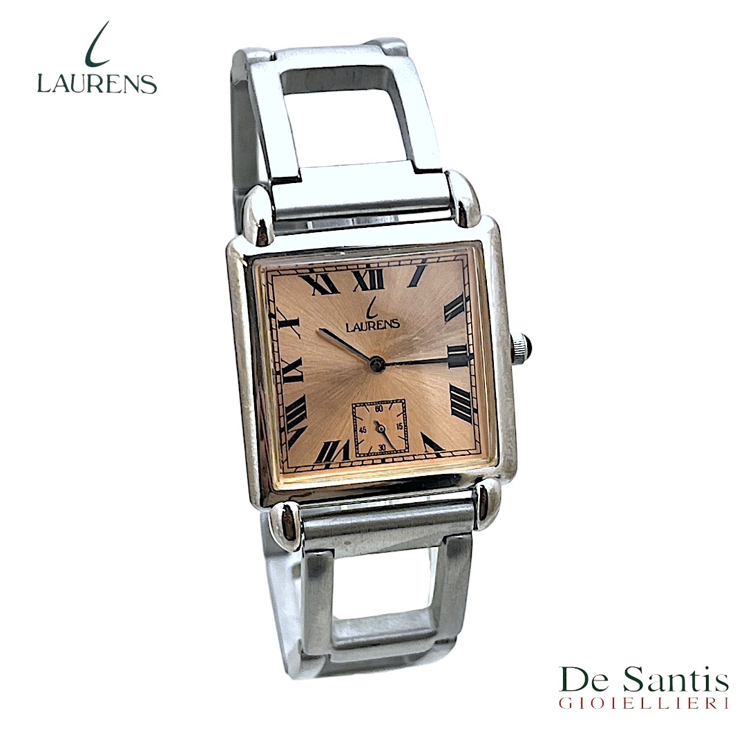 Laurens Orologio Donna Acciaio Quadrato Eleganza Minimalista Gioielleria De Santis