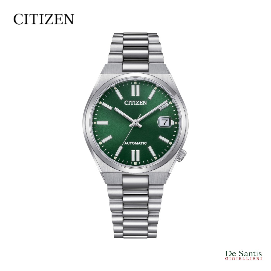 Citizen Tsuyosa Automatic 37mm - Orologio da uomo in acciaio verde - Stile vintage e meccanico