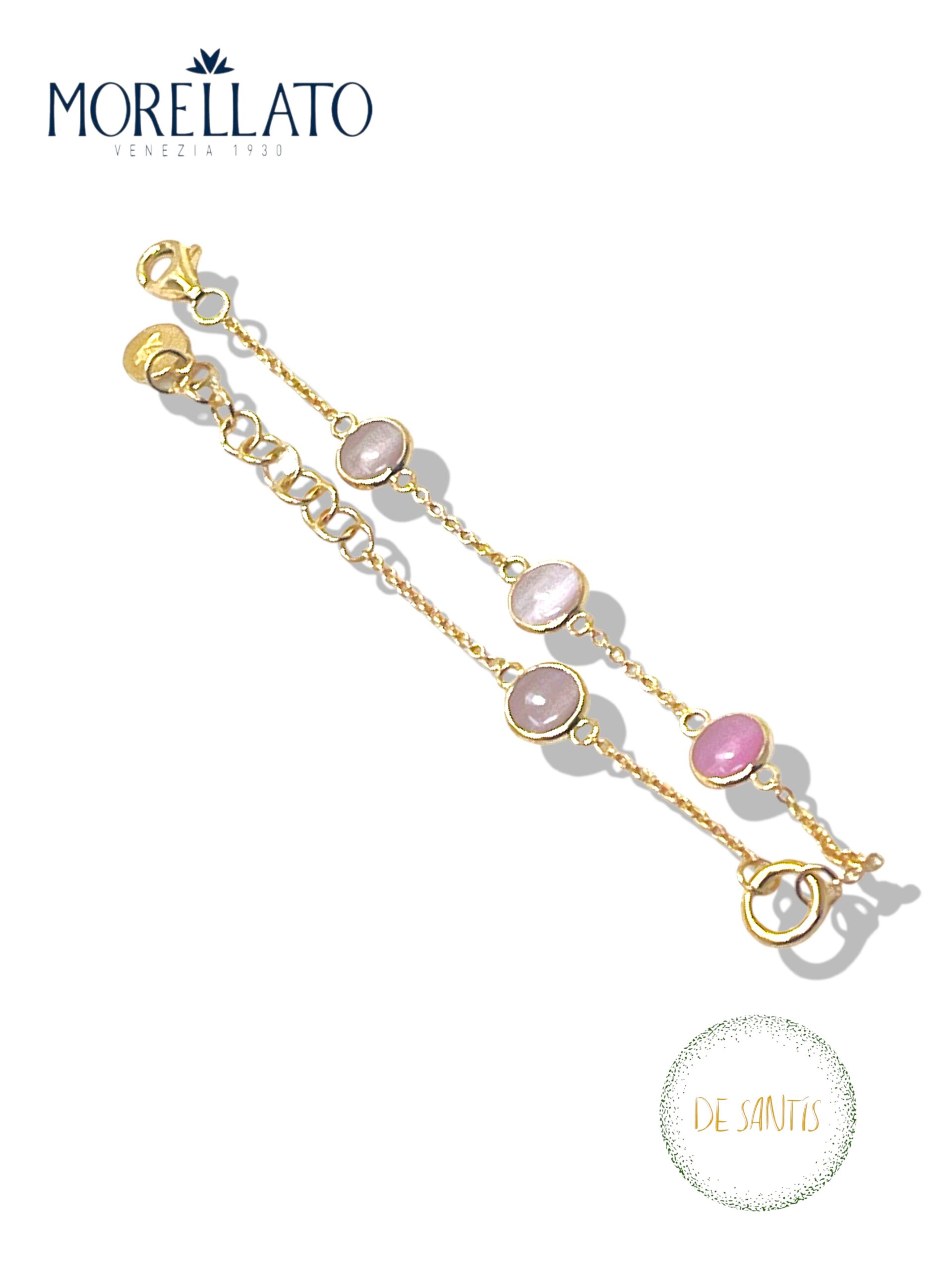 Bracciale Morellato Argento Dorato Pietre Rosa Cabochon: Grazia Quotidiana e Tonalità Pastello Firmate Morellato - immagine 3
