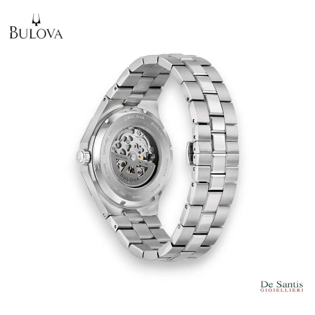Bulova Octagon 96A351 Automatico Acciaio 42mm: Rigore Architettonico e Meccanica a Vista in Acciaio Puro - immagine 3