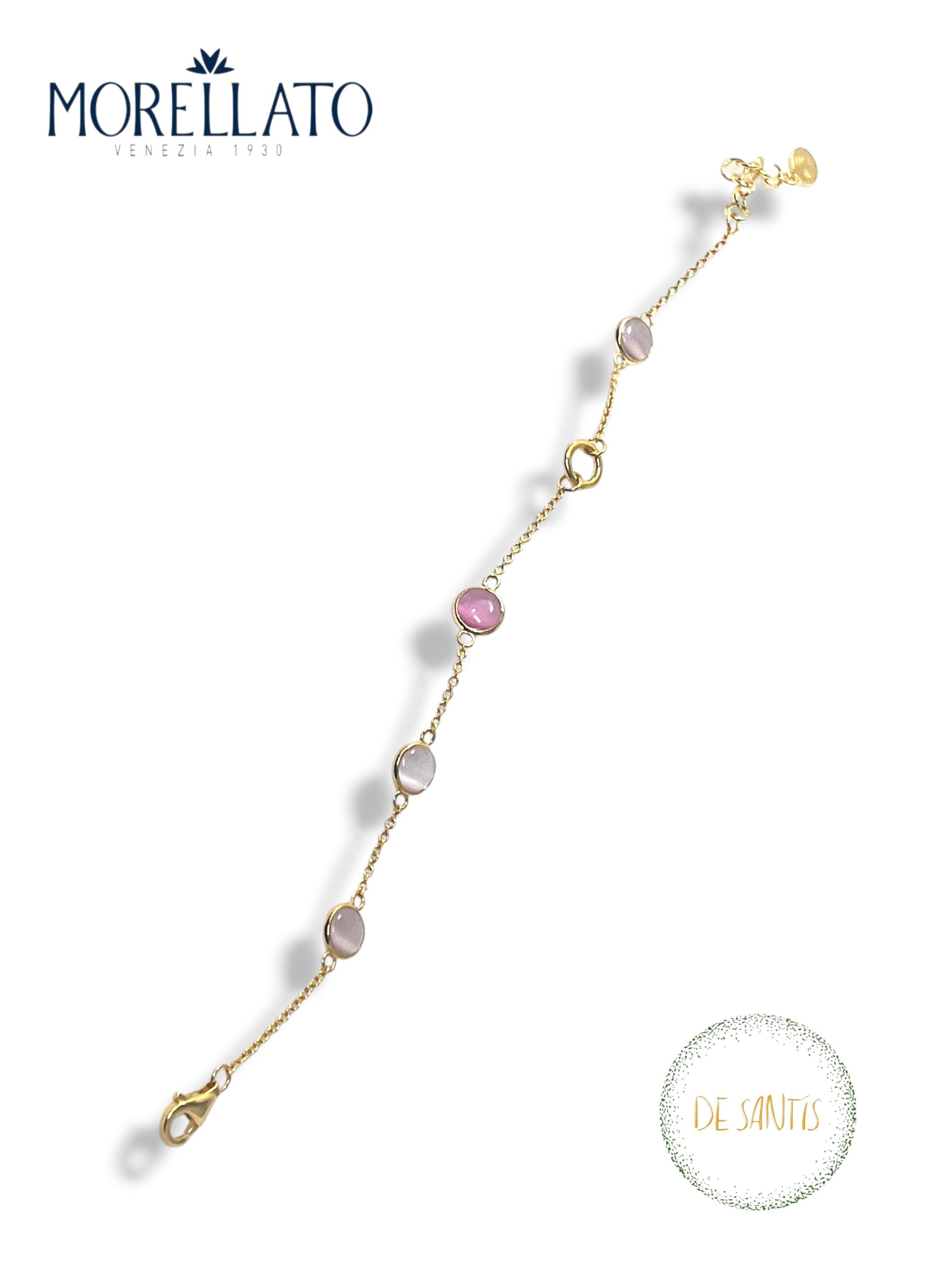 Bracciale Morellato Argento Dorato Pietre Rosa Cabochon: Grazia Quotidiana e Tonalità Pastello Firmate Morellato - immagine 2