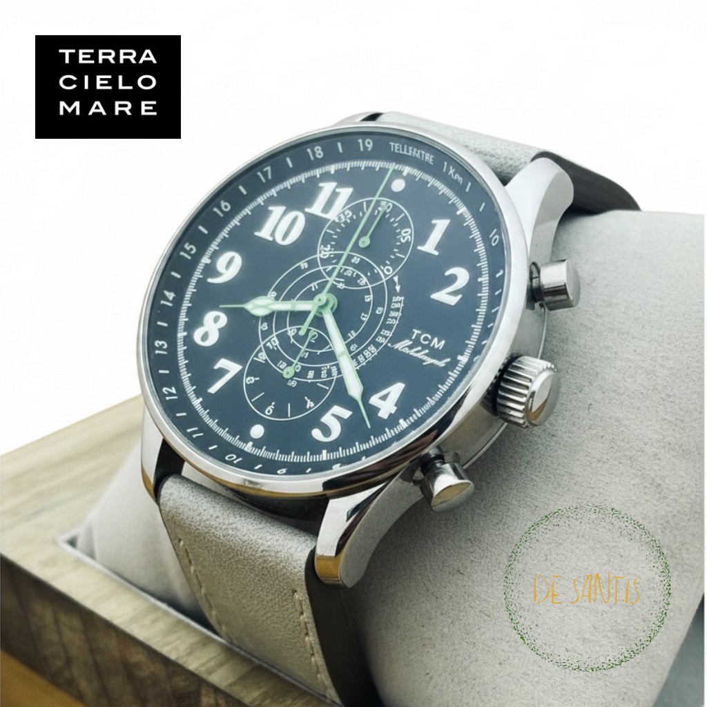 TCM Cronografo Michelangelo Telemeter Automatico 43mm NOS: un segnatempo da collezione della manifattura italiana Terra Cielo Mare - immagine 3