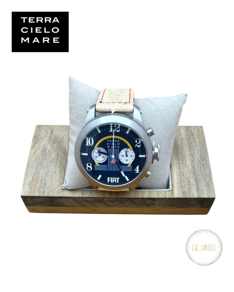 Orologio meccanico TCM Cronografo Fiat Limited Edition 157/500 in acciaio satinato con quadrante cruscotto d'epoca Selezione De Santis